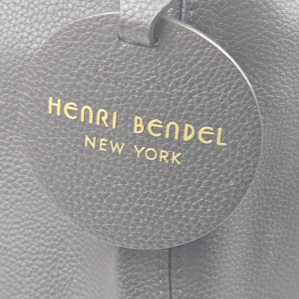 Henri Bendel Vegan Leather Tote Bag Brown & White Striped - Picture 5 of 11